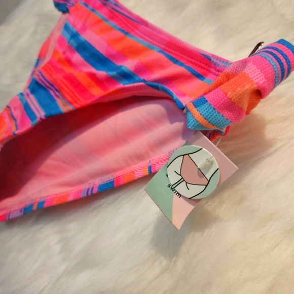 Sexy Stripes w/ Ruched Sides Bikini Bottoms - Picture 3 of 5